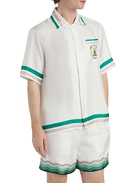 Cuban Collar Silk Shirt