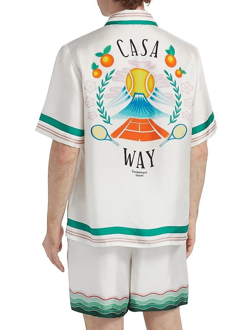 Cuban Collar Silk Shirt