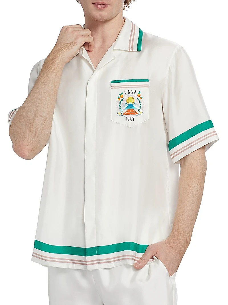 Cuban Collar Silk Shirt