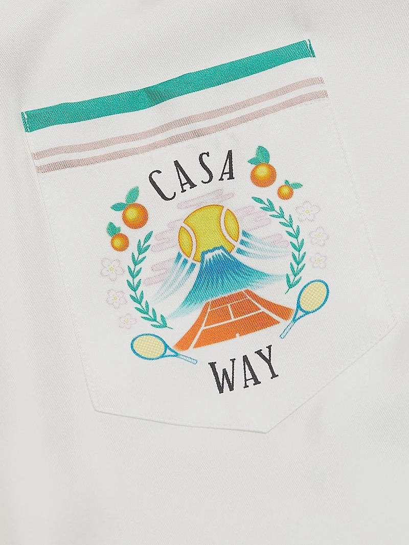 Cuban Collar Silk Shirt