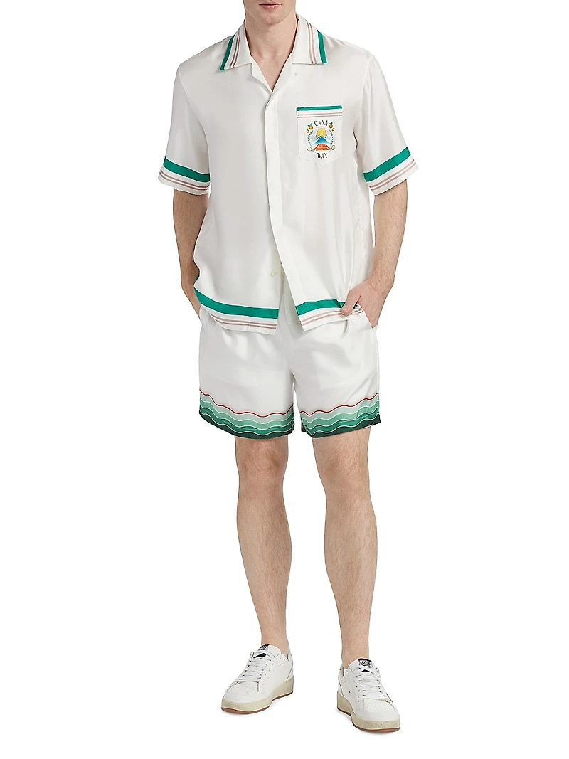 Cuban Collar Silk Shirt