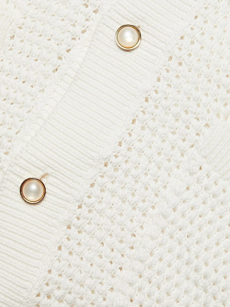 Faux Crochet Cotton Shirt