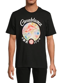 Mushroom Emblem Cotton T-Shirt