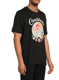 Mushroom Emblem Cotton T-Shirt