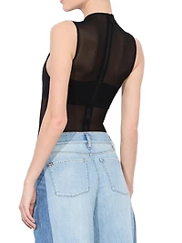 Bandeau Sleeveless Mesh Bodysuit