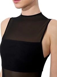 Bandeau Sleeveless Mesh Bodysuit