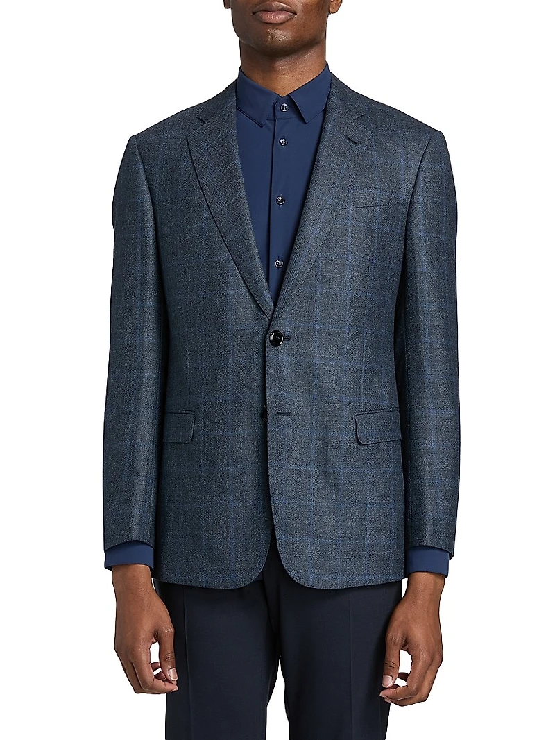 Windowpane Wool-Cashmere Sport Coat