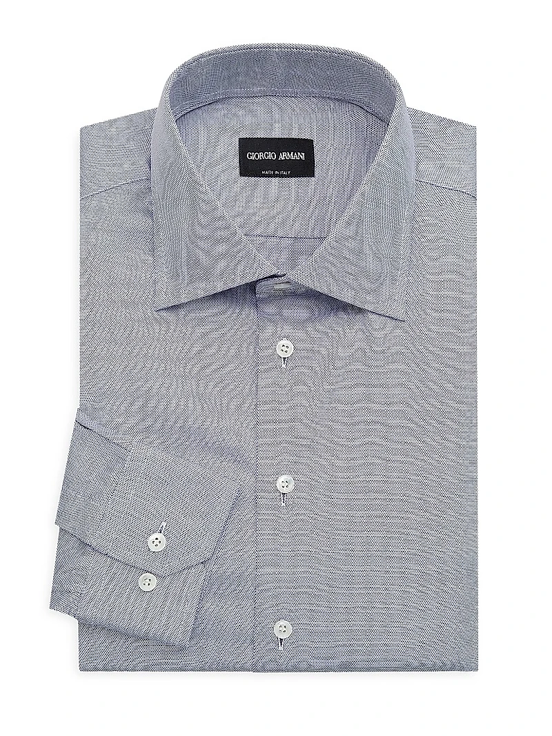 Dotted Cotton Dress Shirt