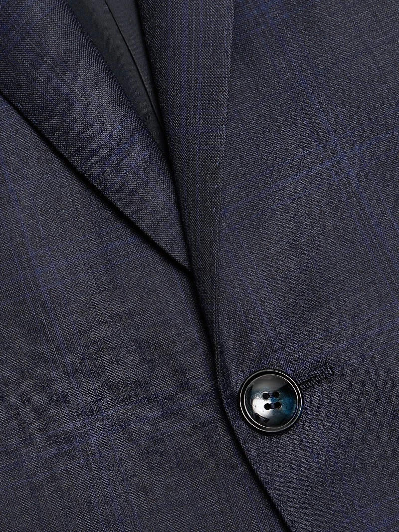 Windowpane Plaid Wool-Silk Suit