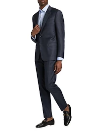 Windowpane Plaid Wool-Silk Suit