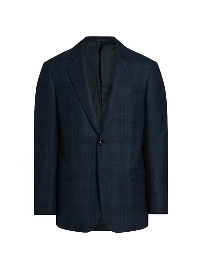 Windowpane Plaid Wool-Blend Sport Coat