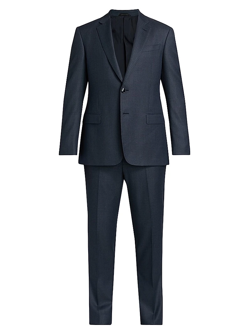 Nailhead Wool-Cashmere Suit
