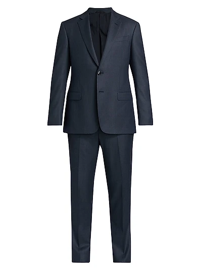 Nailhead Wool-Cashmere Suit