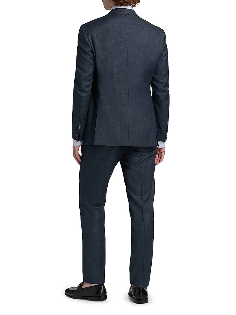 Nailhead Wool-Cashmere Suit