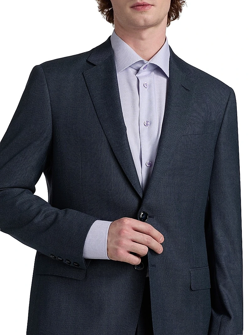 Nailhead Wool-Cashmere Suit