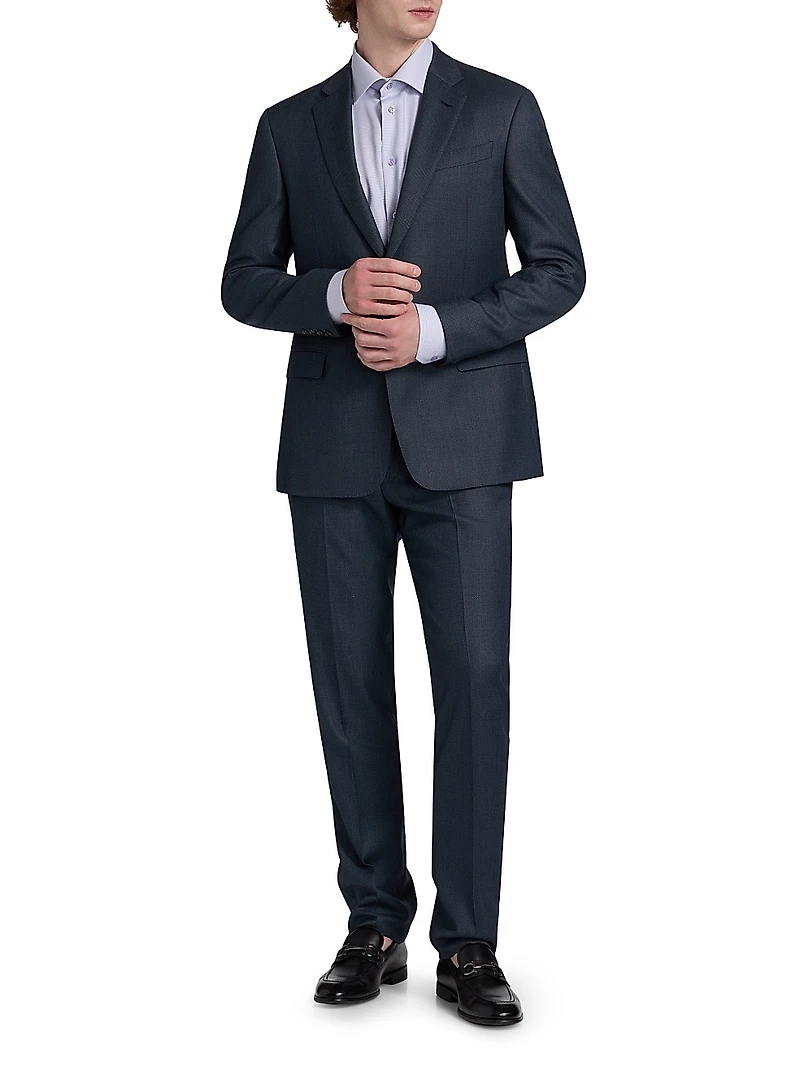 Nailhead Wool-Cashmere Suit