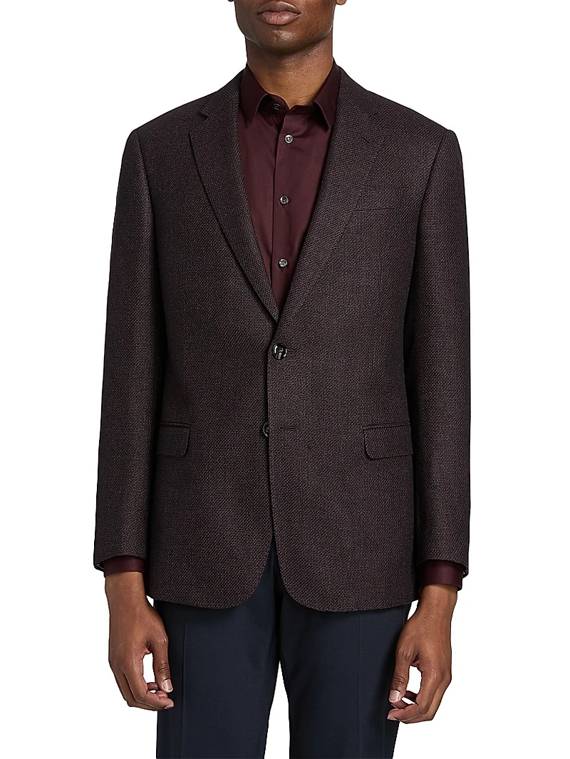 Textured Wool-Blend Sport Coat