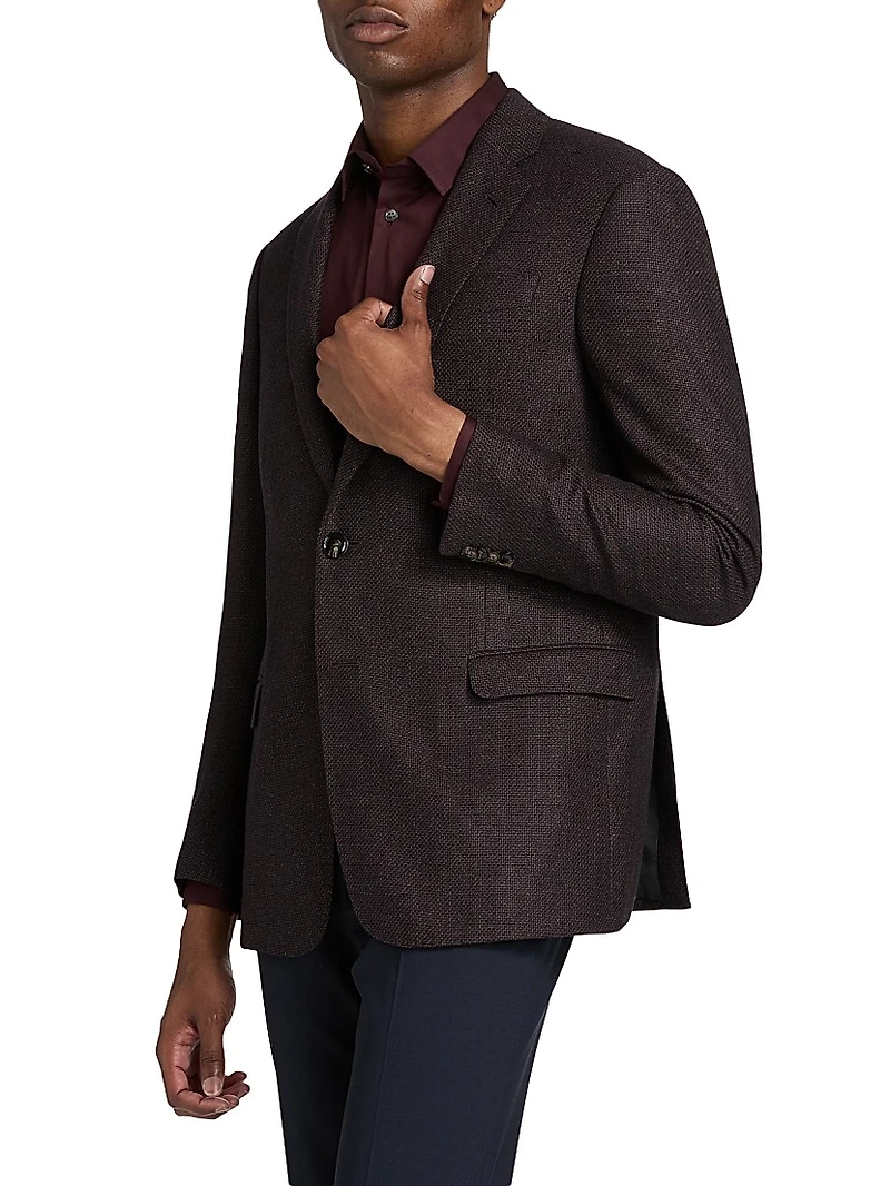 Textured Wool-Blend Sport Coat