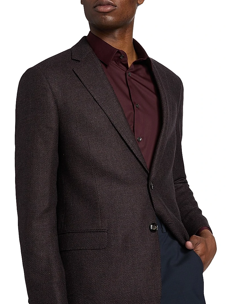 Textured Wool-Blend Sport Coat