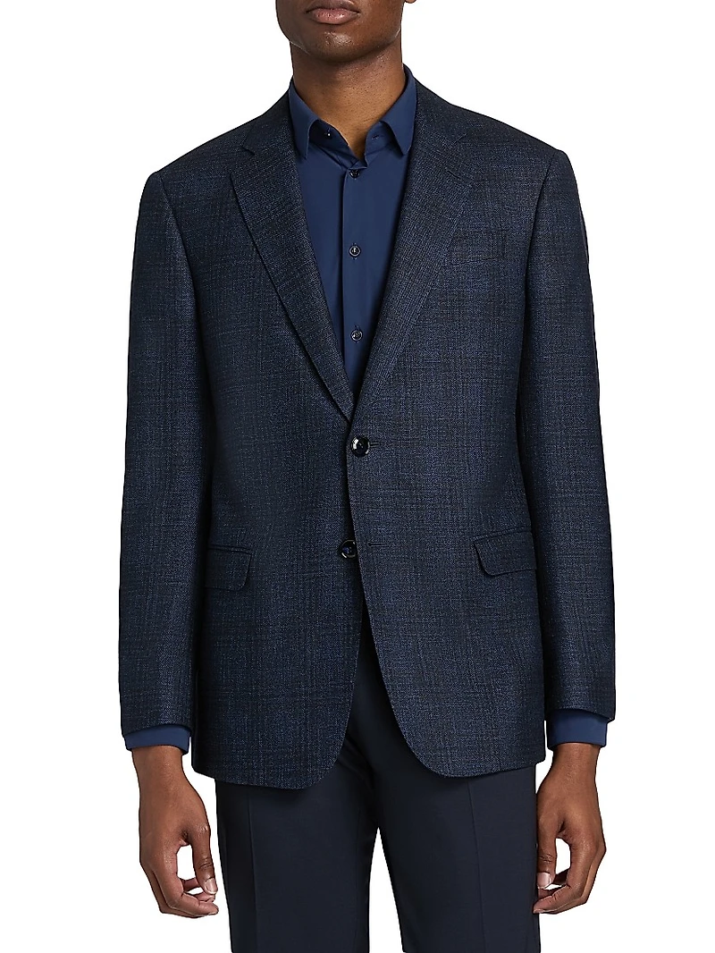 Windowpane Wool-Blend Sport Coat
