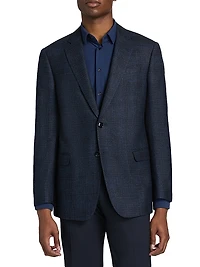 Windowpane Wool-Blend Sport Coat