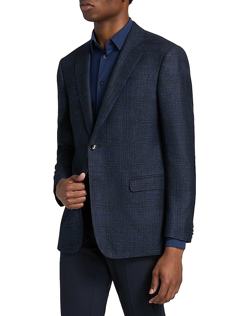 Windowpane Wool-Blend Sport Coat