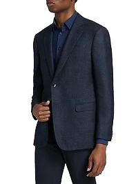 Windowpane Wool-Blend Sport Coat