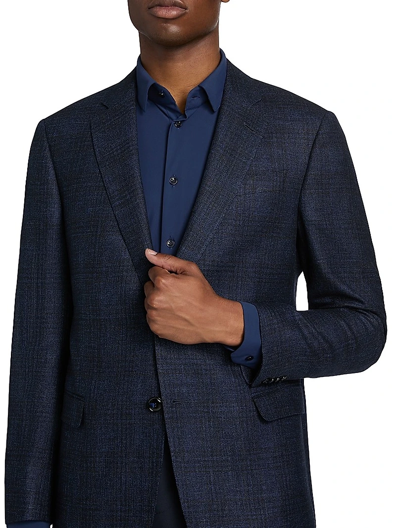 Windowpane Wool-Blend Sport Coat