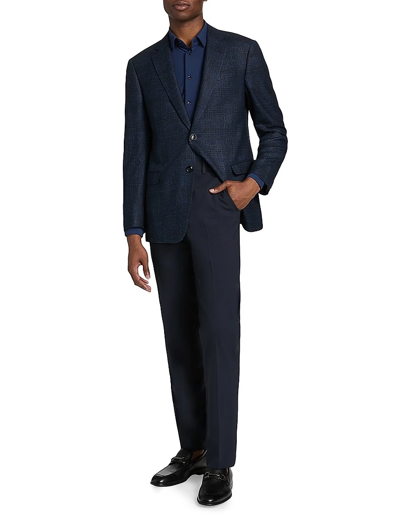 Windowpane Wool-Blend Sport Coat