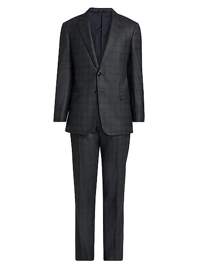 Windowpane Plaid Wool-Cashmere Suit