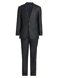 Windowpane Plaid Wool-Cashmere Suit