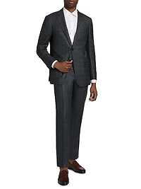 Windowpane Plaid Wool-Cashmere Suit