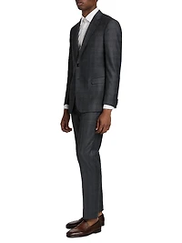 Windowpane Plaid Wool-Cashmere Suit
