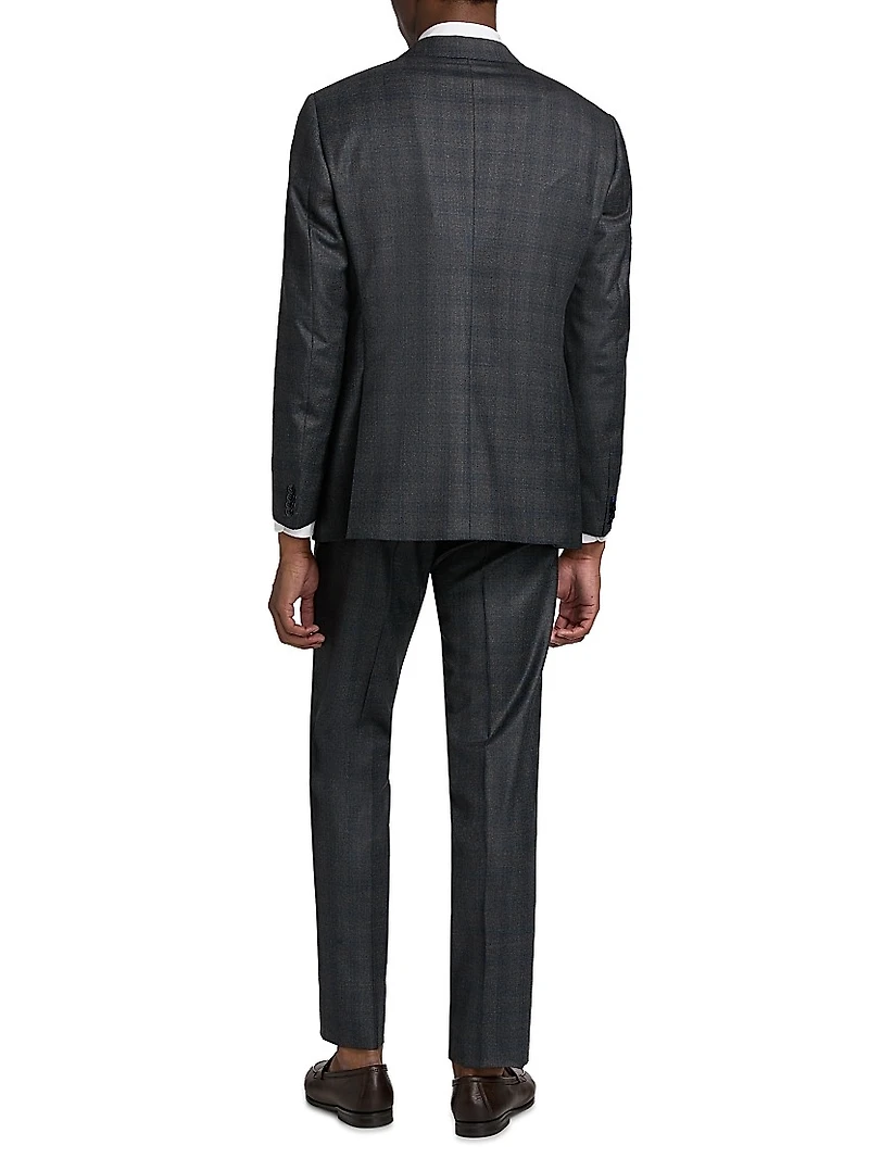 Windowpane Plaid Wool-Cashmere Suit