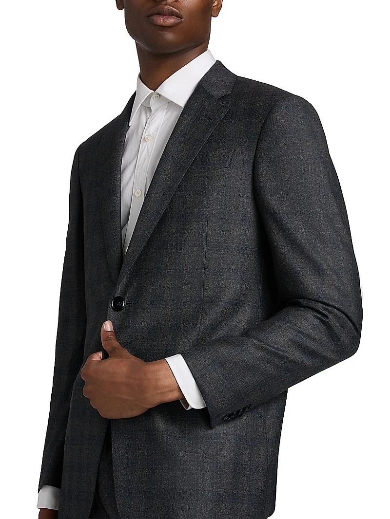 Windowpane Plaid Wool-Cashmere Suit