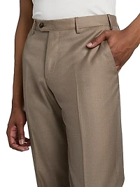 Wool Flat-Front Trousers