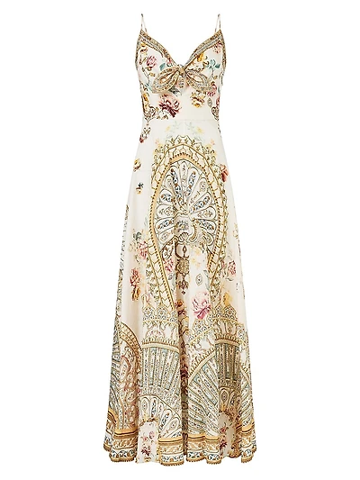 Floral Linen Maxi Dress