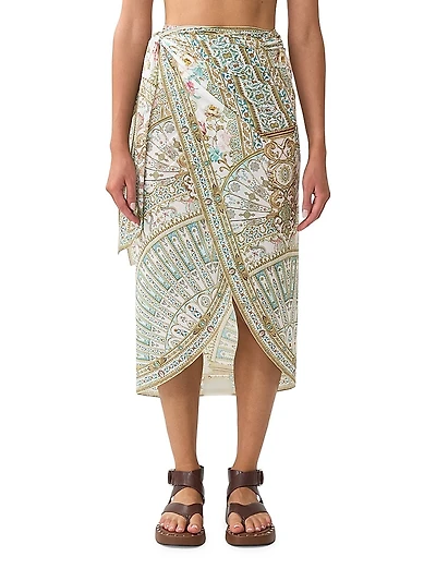 Printed Side-Tie Long Sarong