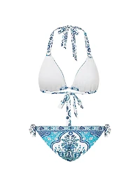3-Piece Floral Bikini & Cover-Up Set