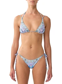 3-Piece Paisley Bikini & Sarong Set