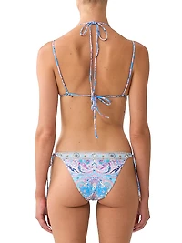 3-Piece Paisley Bikini & Sarong Set