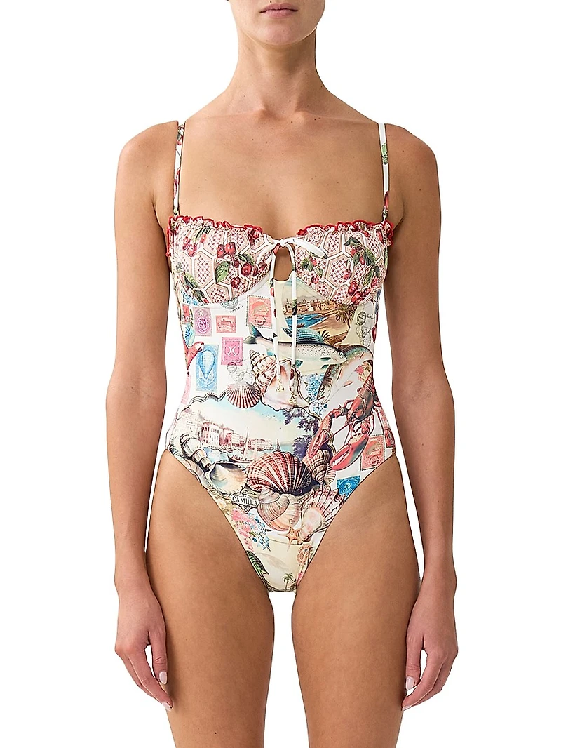 Printed One-Piece Swimsuit
