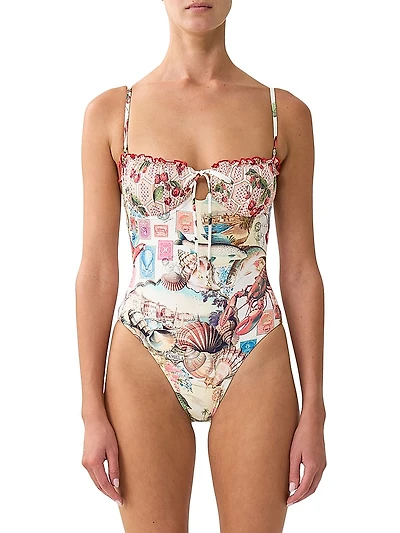 Printed One-Piece Swimsuit