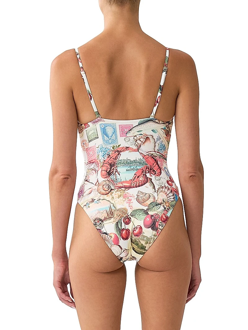 Printed One-Piece Swimsuit
