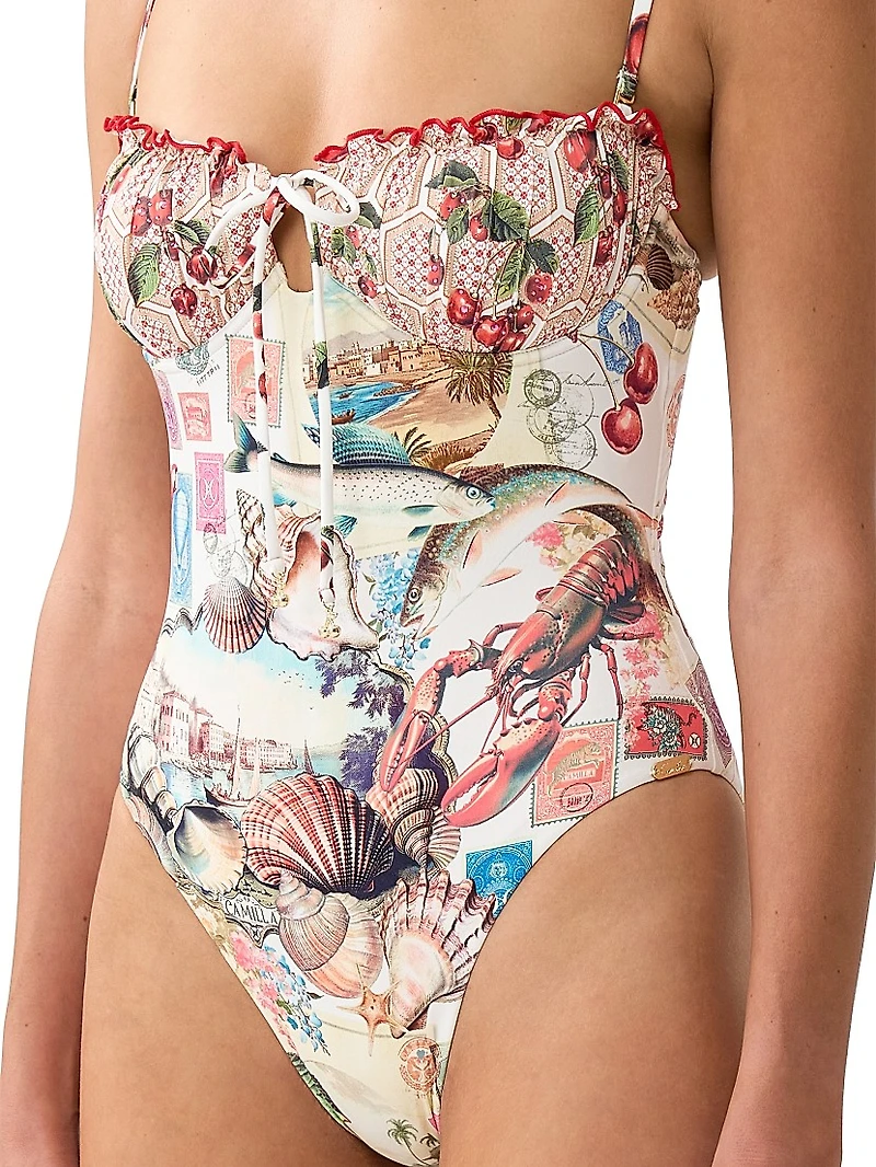 Printed One-Piece Swimsuit