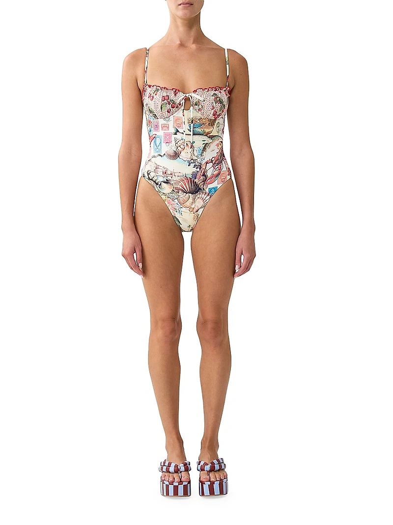 Printed One-Piece Swimsuit