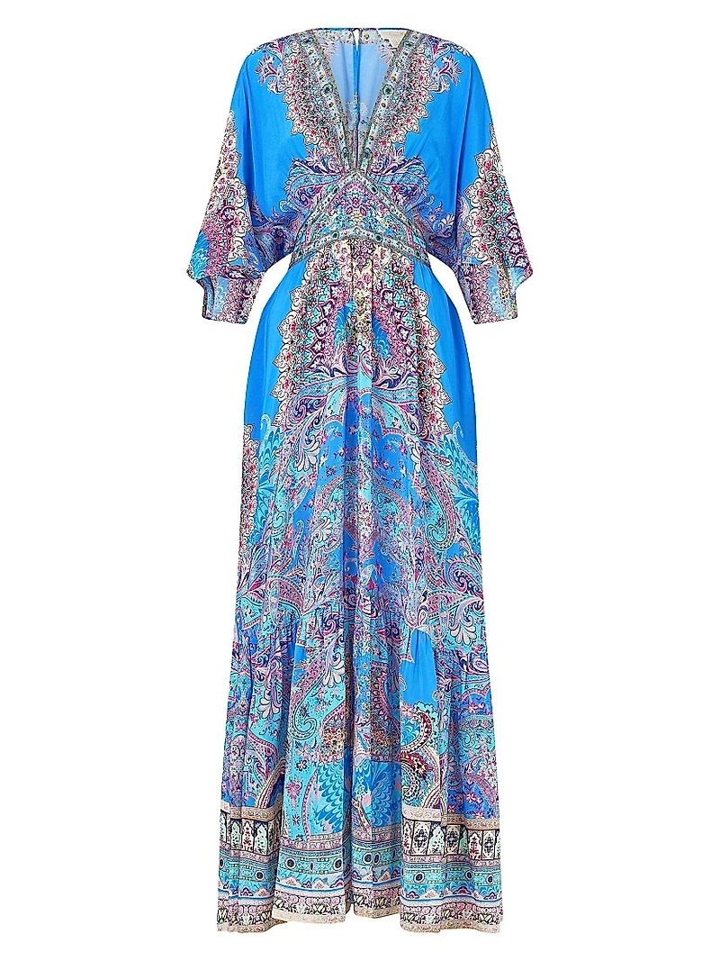 Paisley Silk Maxi Dress