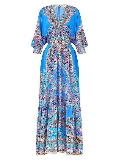 Paisley Silk Maxi Dress