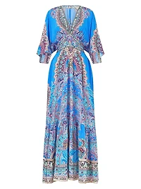 Paisley Silk Maxi Dress