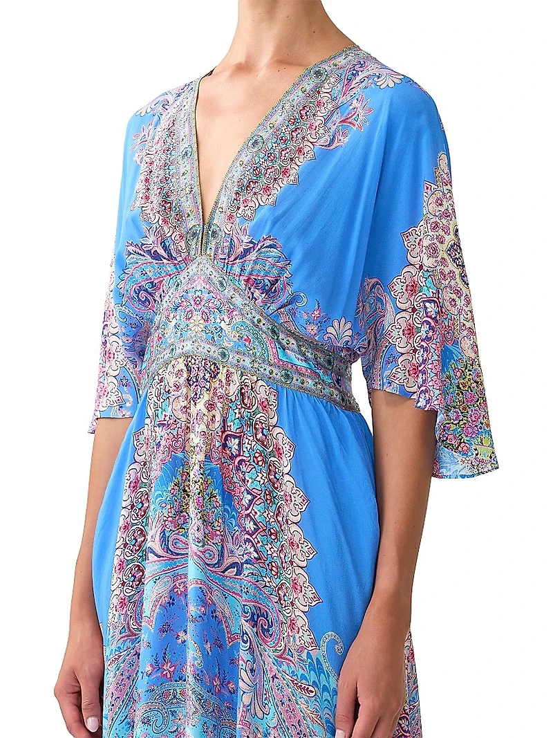 Paisley Silk Maxi Dress